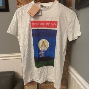 Miu Miu To The Miun and Back Graphic Tshirt NWT Made in Italy Size Medium